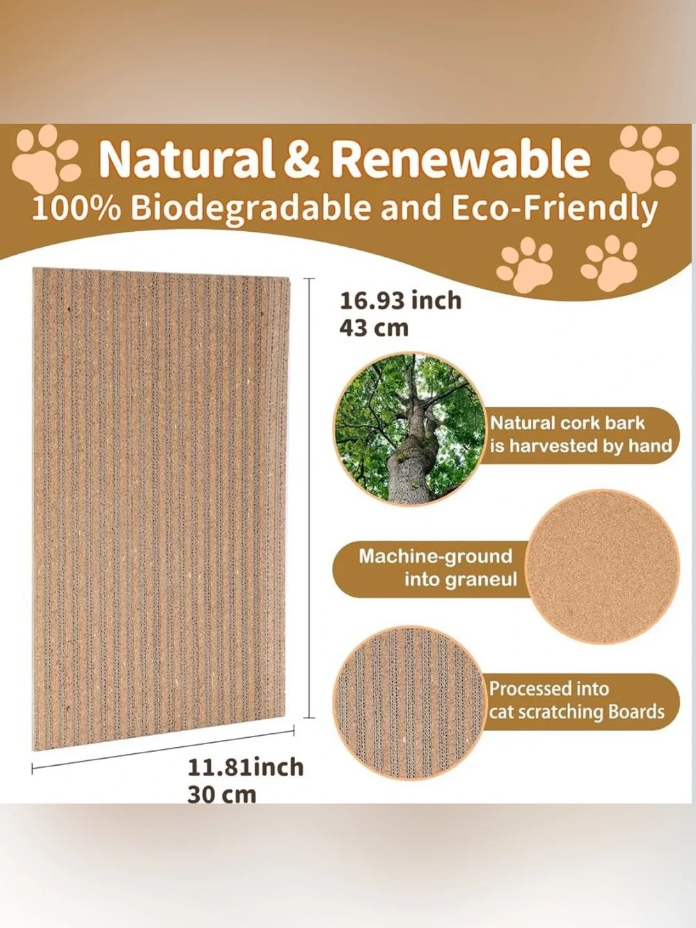 Natural Cork cat Scratch pad for Cats-cat Scratching Posts-cat scratchers for In